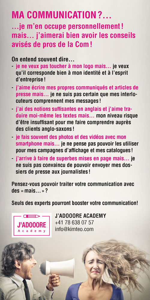 Flyer communication J'ADOOORE ACADEMY