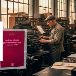 Livre tournier en face d'un imprimeur typo. le même travail à 80 ans de différence