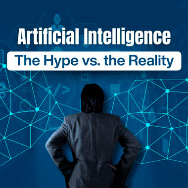 Affiche d'un d'un personnage de dos devant un système informatique